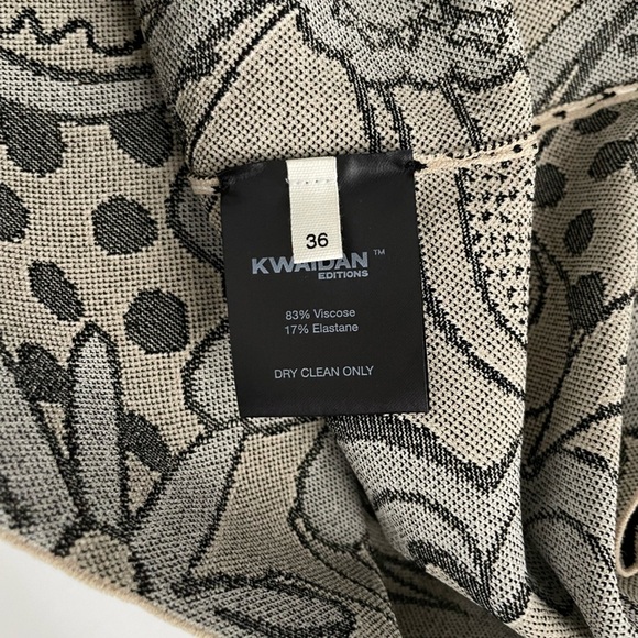 Kwaidan Editions 36 FLORAL JACQUARD PENCIL DRESS IN BEIGE MULTI MIDI - Picture 5 of 13